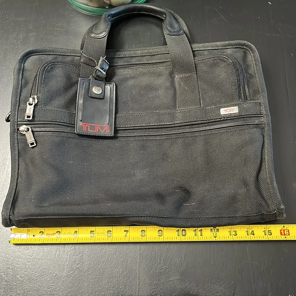 TUMI laptop bag, pre-loved, black, 16 x 11”